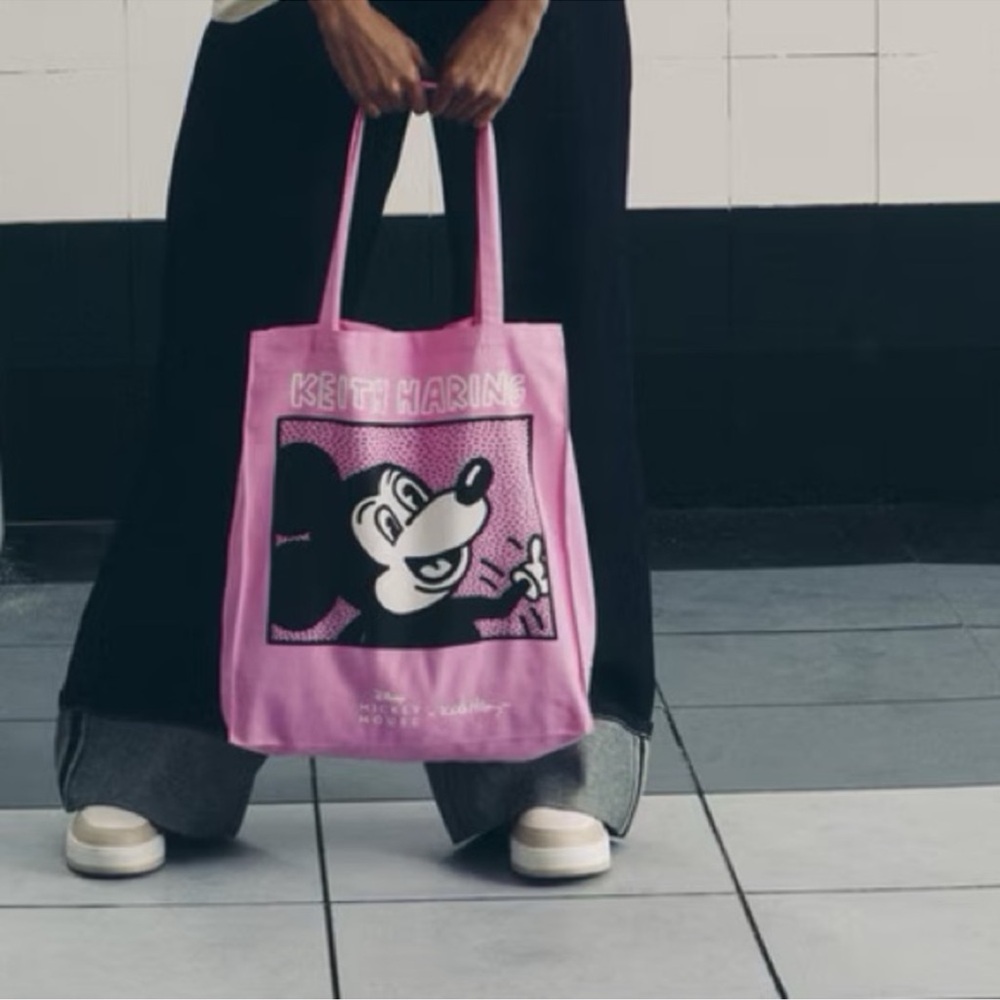 Disney Keith Haring Pink Tote Bag - Picture 3 of 7